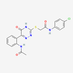 N-(4-Chlorophenyl)-2-{[6-(2-acetamidophenyl)-5-oxo-4,5-dihydro-1,2,4-triazin-3-YL]sulfanyl}acetamide