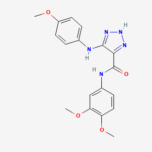 molecular formula C18H19N5O4 B11276056 N-(3,4-dimethoxyphenyl)-5-[(4-methoxyphenyl)amino]-1H-1,2,3-triazole-4-carboxamide 