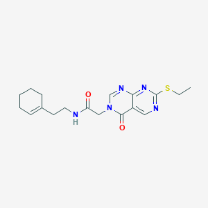 molecular formula C18H23N5O2S B11276060 N-[2-(cyclohex-1-en-1-yl)ethyl]-2-[7-(ethylsulfanyl)-4-oxopyrimido[4,5-d]pyrimidin-3(4H)-yl]acetamide 