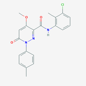 molecular formula C20H18ClN3O3 B11276076 N-(3-chloro-2-methylphenyl)-4-methoxy-1-(4-methylphenyl)-6-oxo-1,6-dihydropyridazine-3-carboxamide 