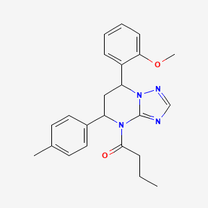 1-[7-(2-methoxyphenyl)-5-(4-methylphenyl)-6,7-dihydro[1,2,4]triazolo[1,5-a]pyrimidin-4(5H)-yl]butan-1-one