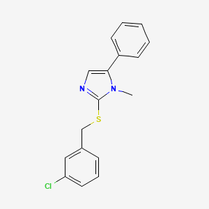 2-((3-chlorobenzyl)thio)-1-methyl-5-phenyl-1H-imidazole