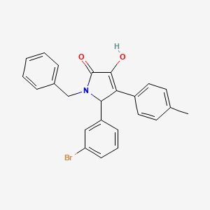 molecular formula C24H20BrNO2 B11276113 1-benzyl-5-(3-bromophenyl)-3-hydroxy-4-(4-methylphenyl)-1,5-dihydro-2H-pyrrol-2-one 