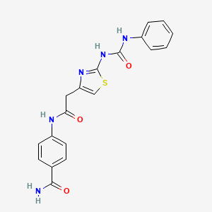 4-(2-(2-(3-Phenylureido)thiazol-4-yl)acetamido)benzamide