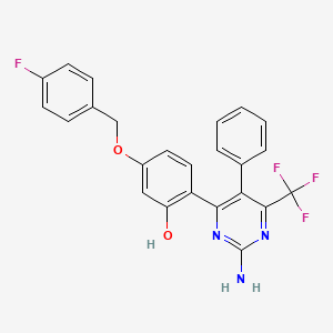 2-[2-Amino-5-phenyl-6-(trifluoromethyl)pyrimidin-4-YL]-5-[(4-fluorophenyl)methoxy]phenol