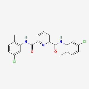 molecular formula C21H17Cl2N3O2 B11276186 N,N'-bis(5-chloro-2-methylphenyl)pyridine-2,6-dicarboxamide 