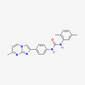 molecular formula C22H21N5O B11276197 1-(2,5-Dimethylphenyl)-3-(4-(7-methylimidazo[1,2-a]pyrimidin-2-yl)phenyl)urea 