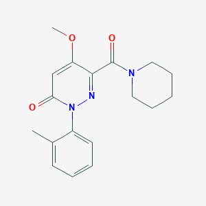 molecular formula C18H21N3O3 B11276201 5-methoxy-6-(piperidine-1-carbonyl)-2-(o-tolyl)pyridazin-3(2H)-one 