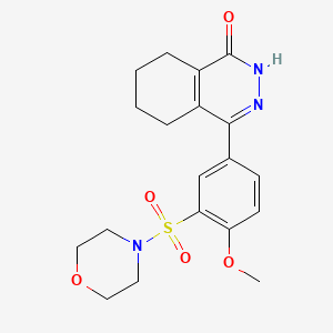 molecular formula C19H23N3O5S B11276214 4-[4-methoxy-3-(morpholin-4-ylsulfonyl)phenyl]-5,6,7,8-tetrahydrophthalazin-1(2H)-one 