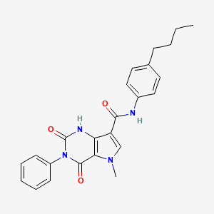 molecular formula C24H24N4O3 B11276220 N-(4-butylphenyl)-5-methyl-2,4-dioxo-3-phenyl-2,3,4,5-tetrahydro-1H-pyrrolo[3,2-d]pyrimidine-7-carboxamide 