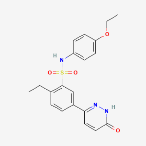 molecular formula C20H21N3O4S B11276227 N-(4-ethoxyphenyl)-2-ethyl-5-(6-oxo-1,6-dihydropyridazin-3-yl)benzenesulfonamide 