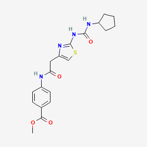 Methyl 4-(2-(2-(3-cyclopentylureido)thiazol-4-yl)acetamido)benzoate