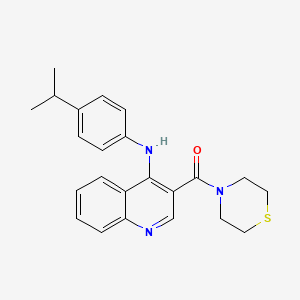 N-[4-(Propan-2-YL)phenyl]-3-(thiomorpholine-4-carbonyl)quinolin-4-amine