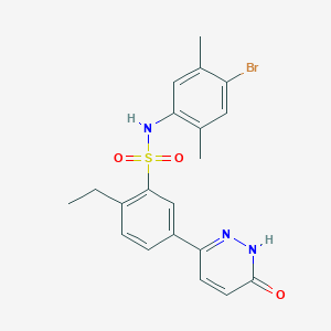 molecular formula C20H20BrN3O3S B11276274 N-(4-bromo-2,5-dimethylphenyl)-2-ethyl-5-(6-oxo-1,6-dihydropyridazin-3-yl)benzenesulfonamide 