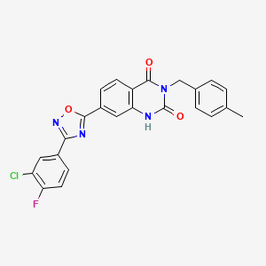 7-(3-(3-chloro-4-fluorophenyl)-1,2,4-oxadiazol-5-yl)-3-(4-methylbenzyl)quinazoline-2,4(1H,3H)-dione