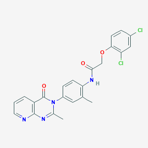 molecular formula C23H18Cl2N4O3 B11276291 2-(2,4-dichlorophenoxy)-N-(2-methyl-4-(2-methyl-4-oxopyrido[2,3-d]pyrimidin-3(4H)-yl)phenyl)acetamide 