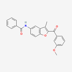 N-[2-(3-methoxybenzoyl)-3-methyl-1-benzofuran-5-yl]benzamide