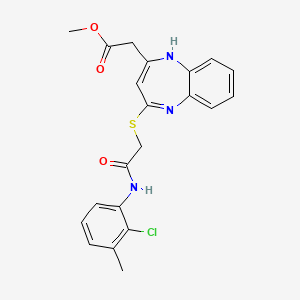 methyl [4-({2-[(2-chloro-3-methylphenyl)amino]-2-oxoethyl}sulfanyl)-1H-1,5-benzodiazepin-2-yl]acetate