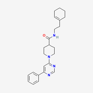 N-[2-(Cyclohex-1-EN-1-YL)ethyl]-1-(6-phenylpyrimidin-4-YL)piperidine-4-carboxamide