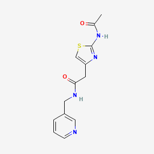 molecular formula C13H14N4O2S B11276364 2-(2-acetamidothiazol-4-yl)-N-(pyridin-3-ylmethyl)acetamide 