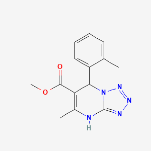 molecular formula C14H15N5O2 B11276366 Methyl 5-methyl-7-(2-methylphenyl)-4,7-dihydrotetrazolo[1,5-a]pyrimidine-6-carboxylate 