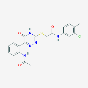 N-(3-Chloro-4-methylphenyl)-2-{[6-(2-acetamidophenyl)-5-oxo-4,5-dihydro-1,2,4-triazin-3-YL]sulfanyl}acetamide