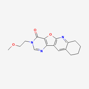 molecular formula C16H17N3O3 B11276392 14-(2-methoxyethyl)-17-oxa-2,12,14-triazatetracyclo[8.7.0.03,8.011,16]heptadeca-1(10),2,8,11(16),12-pentaen-15-one 