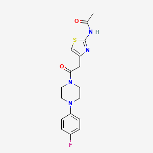 molecular formula C17H19FN4O2S B11276429 N-(4-{2-[4-(4-fluorophenyl)piperazin-1-yl]-2-oxoethyl}-1,3-thiazol-2-yl)acetamide 