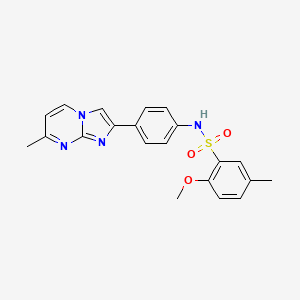 2-methoxy-5-methyl-N-(4-(7-methylimidazo[1,2-a]pyrimidin-2-yl)phenyl)benzenesulfonamide