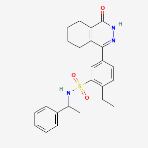 molecular formula C24H27N3O3S B11276436 2-ethyl-5-(4-oxo-3,4,5,6,7,8-hexahydrophthalazin-1-yl)-N-(1-phenylethyl)benzenesulfonamide 