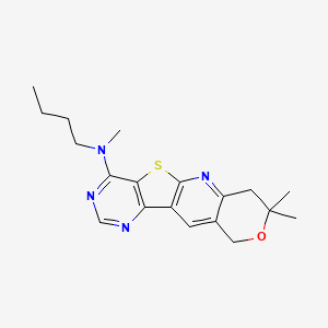 N-butyl-N,5,5-trimethyl-6-oxa-17-thia-2,12,14-triazatetracyclo[8.7.0.03,8.011,16]heptadeca-1,3(8),9,11,13,15-hexaen-15-amine