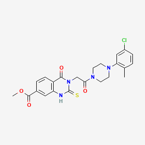 Methyl 3-(2-(4-(5-chloro-2-methylphenyl)piperazin-1-yl)-2-oxoethyl)-4-oxo-2-thioxo-1,2,3,4-tetrahydroquinazoline-7-carboxylate