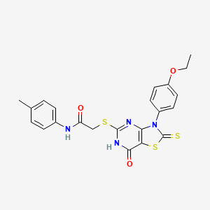 2-((3-(4-ethoxyphenyl)-7-oxo-2-thioxo-2,3,6,7-tetrahydrothiazolo[4,5-d]pyrimidin-5-yl)thio)-N-(p-tolyl)acetamide