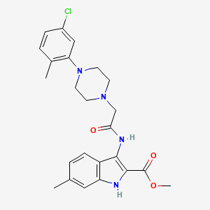 molecular formula C24H27ClN4O3 B11276475 methyl 3-({2-[4-(5-chloro-2-methylphenyl)piperazino]acetyl}amino)-6-methyl-1H-indole-2-carboxylate 