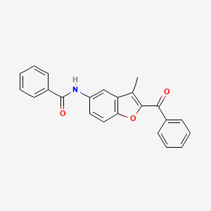 molecular formula C23H17NO3 B11276480 N-(2-benzoyl-3-methylbenzofuran-5-yl)benzamide 