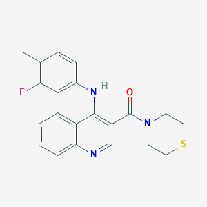 N-(3-Fluoro-4-methylphenyl)-3-(thiomorpholine-4-carbonyl)quinolin-4-amine