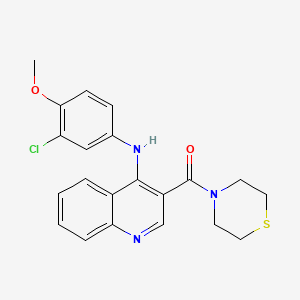 molecular formula C21H20ClN3O2S B11276507 N-(3-Chloro-4-methoxyphenyl)-3-(thiomorpholine-4-carbonyl)quinolin-4-amine 