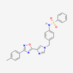 N-[4-({4-[3-(4-methylphenyl)-1,2,4-oxadiazol-5-yl]-1H-imidazol-1-yl}methyl)phenyl]benzenesulfonamide