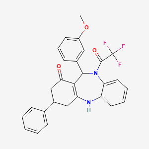 2,2,2-trifluoro-1-[1-hydroxy-11-(3-methoxyphenyl)-3-phenyl-2,3,4,11-tetrahydro-10H-dibenzo[b,e][1,4]diazepin-10-yl]ethanone