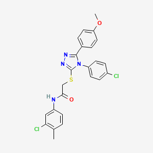 N-(3-chloro-4-methylphenyl)-2-{[4-(4-chlorophenyl)-5-(4-methoxyphenyl)-4H-1,2,4-triazol-3-yl]sulfanyl}acetamide