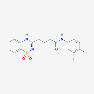 4-(1,1-dioxido-2H-1,2,4-benzothiadiazin-3-yl)-N-(3-fluoro-4-methylphenyl)butanamide