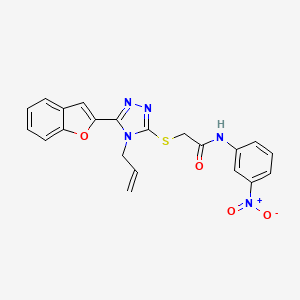 molecular formula C21H17N5O4S B11276535 2-{[5-(1-benzofuran-2-yl)-4-(prop-2-en-1-yl)-4H-1,2,4-triazol-3-yl]sulfanyl}-N-(3-nitrophenyl)acetamide 