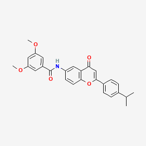 3,5-dimethoxy-N-{4-oxo-2-[4-(propan-2-yl)phenyl]-4H-chromen-6-yl}benzamide