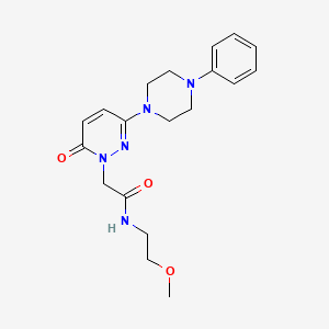 molecular formula C19H25N5O3 B11276543 N-(2-methoxyethyl)-2-[6-oxo-3-(4-phenylpiperazin-1-yl)pyridazin-1(6H)-yl]acetamide 