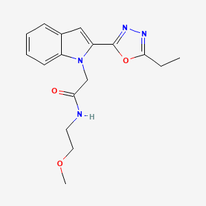 2-(2-(5-ethyl-1,3,4-oxadiazol-2-yl)-1H-indol-1-yl)-N-(2-methoxyethyl)acetamide