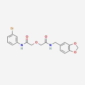 molecular formula C18H17BrN2O5 B11276560 2-{2-[(1,3-benzodioxol-5-ylmethyl)amino]-2-oxoethoxy}-N-(3-bromophenyl)acetamide 