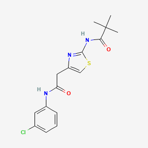 N-(4-(2-((3-chlorophenyl)amino)-2-oxoethyl)thiazol-2-yl)pivalamide