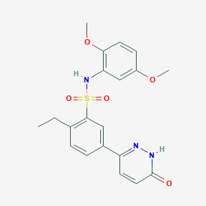 molecular formula C20H21N3O5S B11276578 N-(2,5-dimethoxyphenyl)-2-ethyl-5-(6-oxo-1,6-dihydropyridazin-3-yl)benzenesulfonamide 