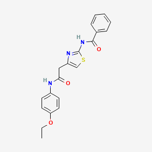 molecular formula C20H19N3O3S B11276609 N-(4-(2-((4-ethoxyphenyl)amino)-2-oxoethyl)thiazol-2-yl)benzamide 