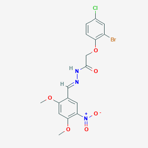 molecular formula C17H15BrClN3O6 B11276637 2-(2-bromo-4-chlorophenoxy)-N'-[(E)-(2,4-dimethoxy-5-nitrophenyl)methylidene]acetohydrazide 